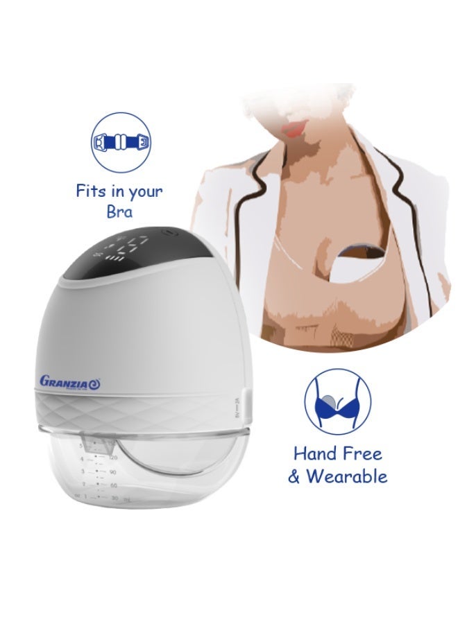 Granzia Sutiafeed Wearable Electric Breast Pump – Hands-Free, Low-Noise, Pain-Free Milk Pump with LCD Display – 3 Modes & 9 Levels – USB Rechargeable – BPA-Free – 3 Shield Sizes – Portable & Ergonomic - Image 5