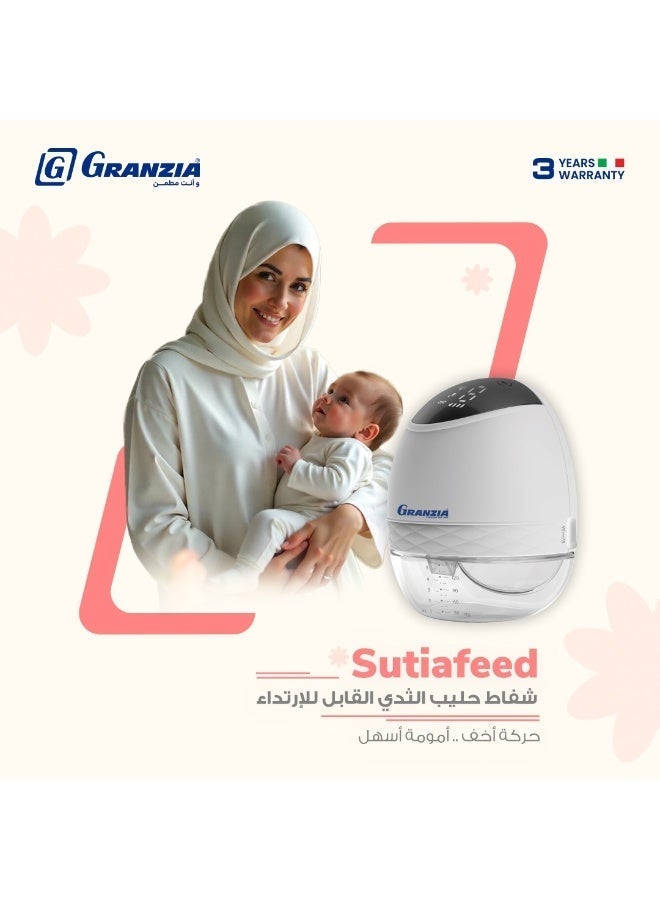 Granzia Sutiafeed Wearable Electric Breast Pump – Hands-Free, Low-Noise, Pain-Free Milk Pump with LCD Display – 3 Modes & 9 Levels – USB Rechargeable – BPA-Free – 3 Shield Sizes – Portable & Ergonomic - Image 3