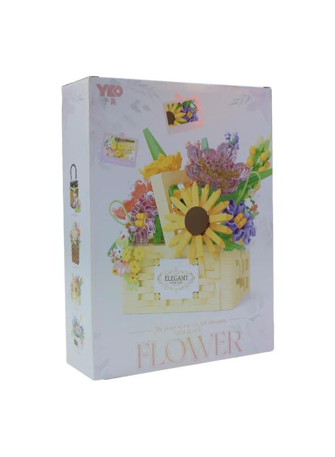 Flower Basket Building Blocks Set – 1263 Pieces - Image 1