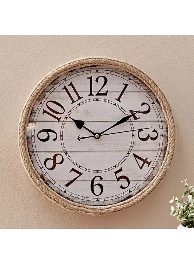 Home Box Saratoga Clock with Hemp Rope 31.5 x 5.5 x 31.5 cm