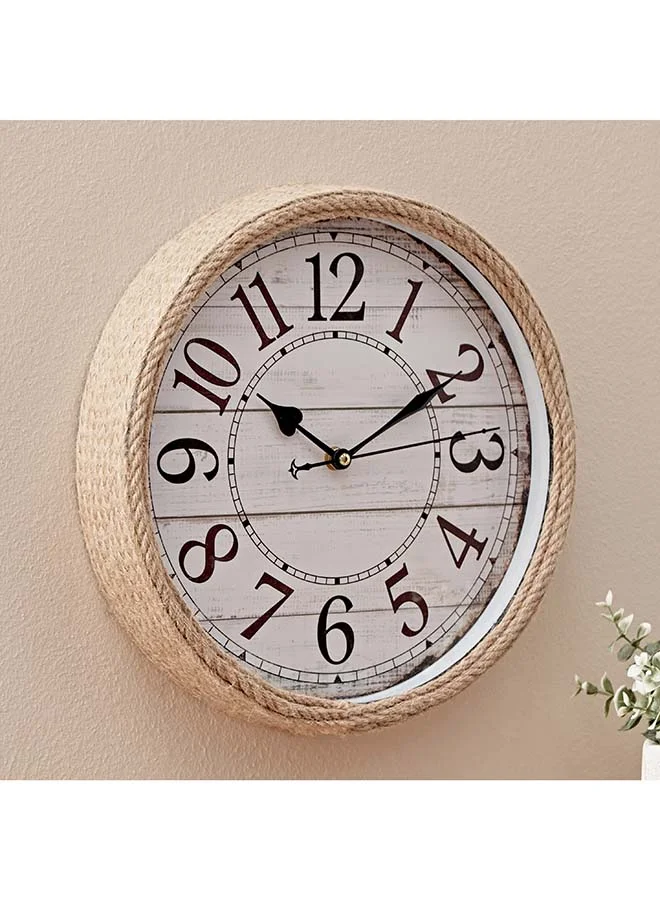Home Box Saratoga Clock with Hemp Rope 31.5 x 5.5 x 31.5 cm