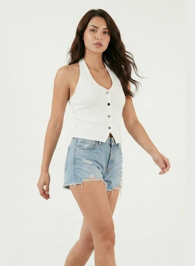 ليلا Lela Fitted Halter Neck Backless Vest Women's Vest 5866515