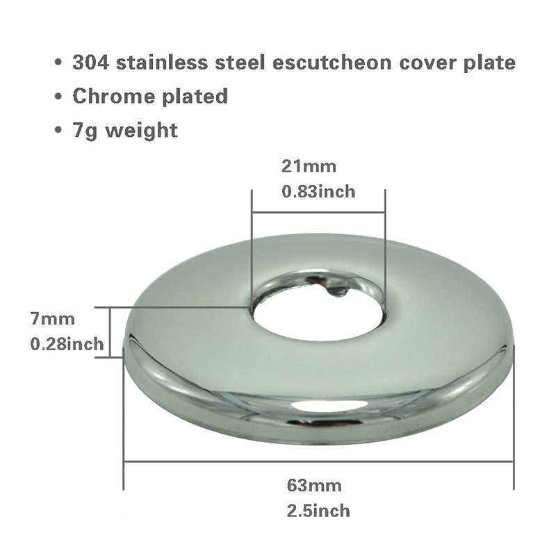 TT FLEX Toilet Connector Water Line Kit with 12" Length Long 3/8" COMP x 7/8" BC Toilet Connector Hose, 1/2 inch NOM Inlet x 3/8 inch OD Compression Outlet Angle Shut Off and Escutcheon Plate - Image 4