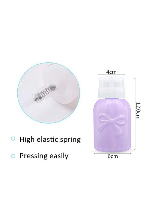 HLLMX 2 PCS Nail Polish Remover Pump Empty Dispenser Bottle for Alcohol Push Down Pump Dispenser Lockable Dispenser Bottle for Nail Polish Remover Makeup Remover Toner Etc - Image 2