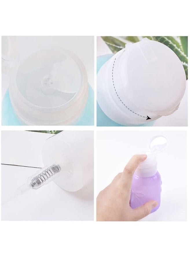 HLLMX 2 PCS Nail Polish Remover Pump Empty Dispenser Bottle for Alcohol Push Down Pump Dispenser Lockable Dispenser Bottle for Nail Polish Remover Makeup Remover Toner Etc - Image 5