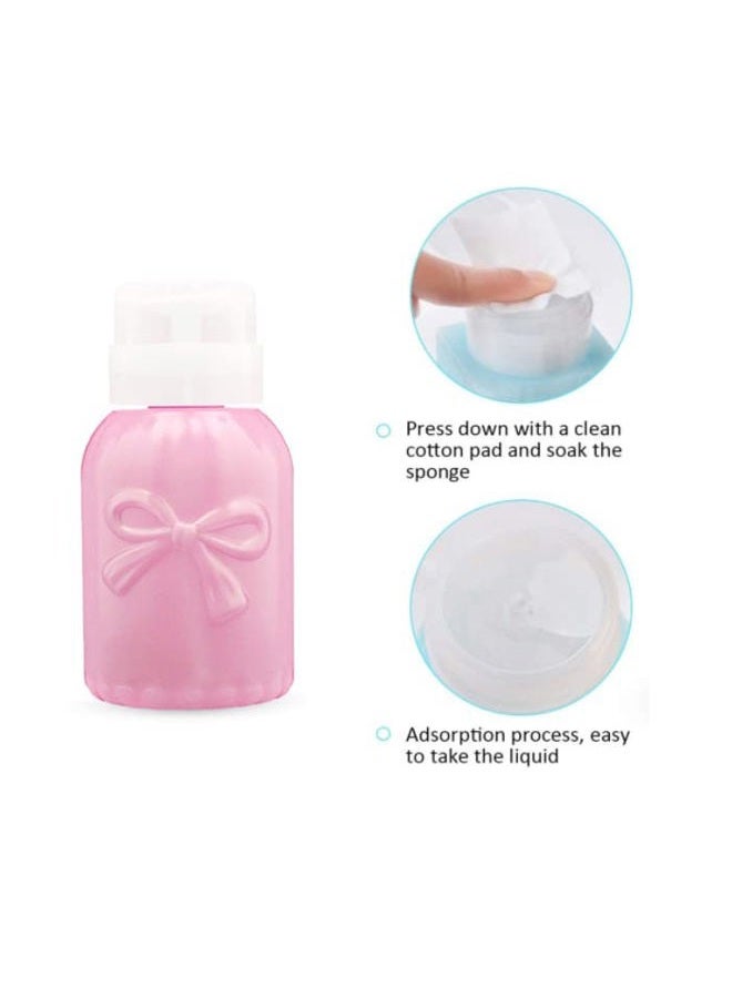 HLLMX 2 PCS Nail Polish Remover Pump Empty Dispenser Bottle for Alcohol Push Down Pump Dispenser Lockable Dispenser Bottle for Nail Polish Remover Makeup Remover Toner Etc - Image 3