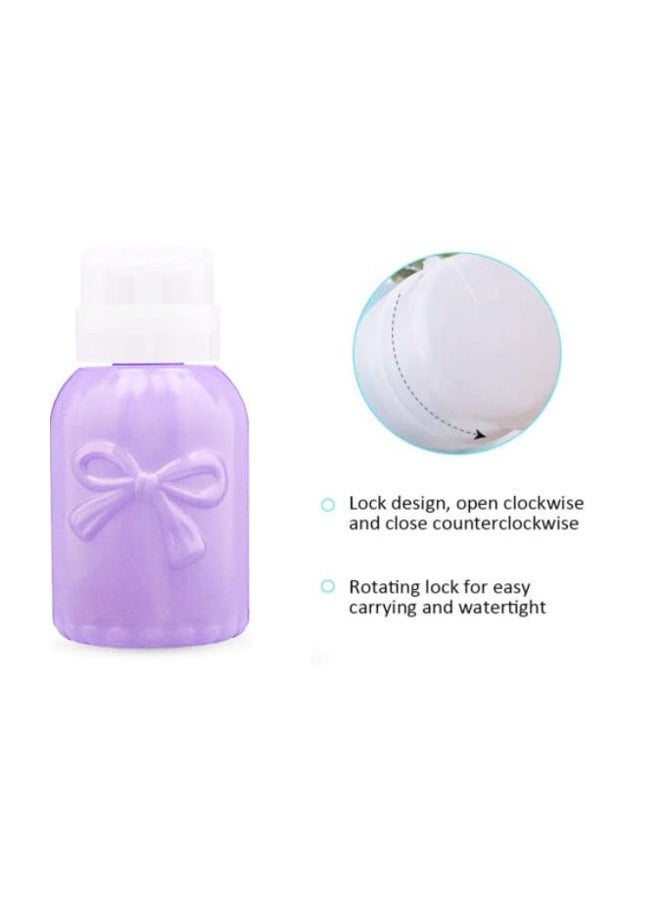 HLLMX 2 PCS Nail Polish Remover Pump Empty Dispenser Bottle for Alcohol Push Down Pump Dispenser Lockable Dispenser Bottle for Nail Polish Remover Makeup Remover Toner Etc - Image 4