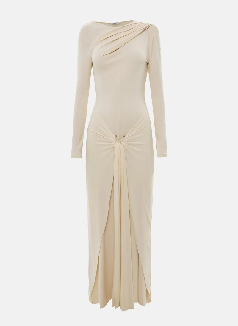 Lichi Fitted maxi dress with draped hips