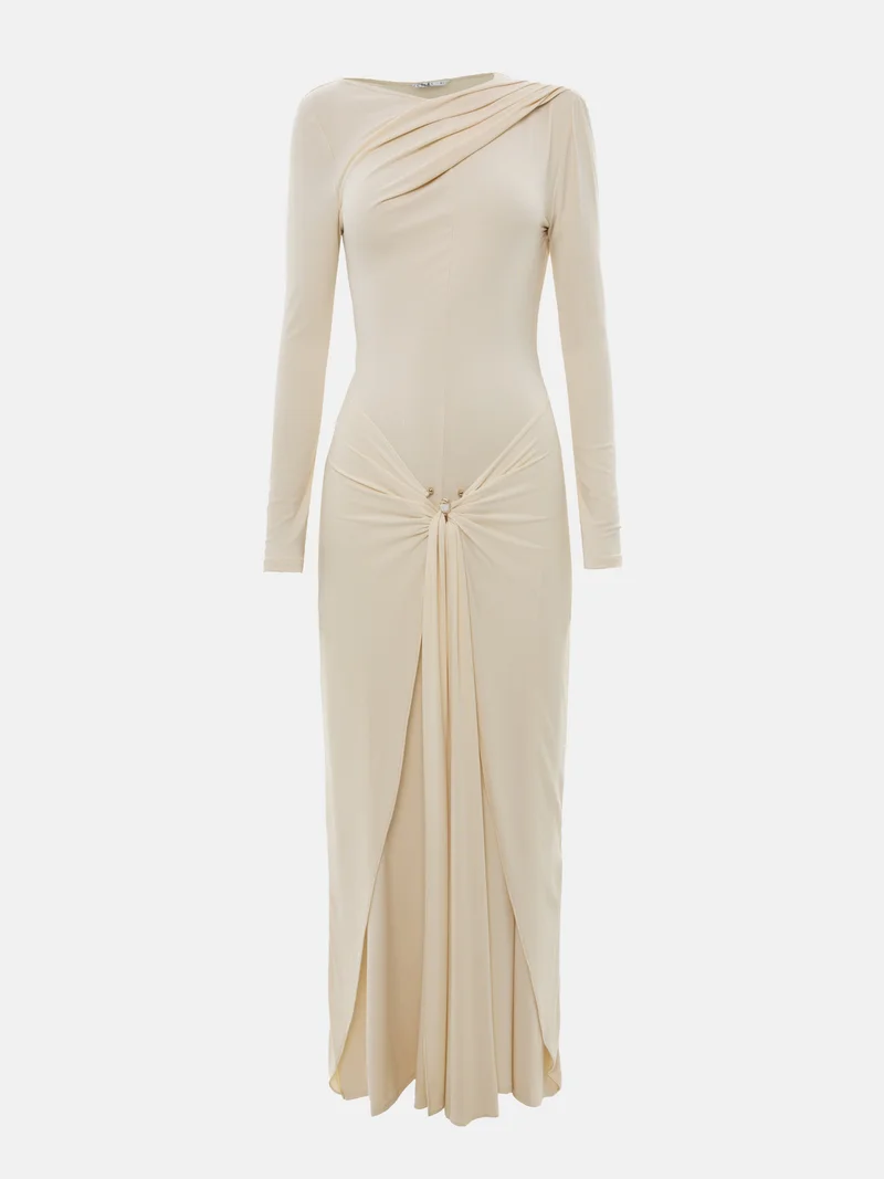 Lichi Fitted maxi dress with draped hips