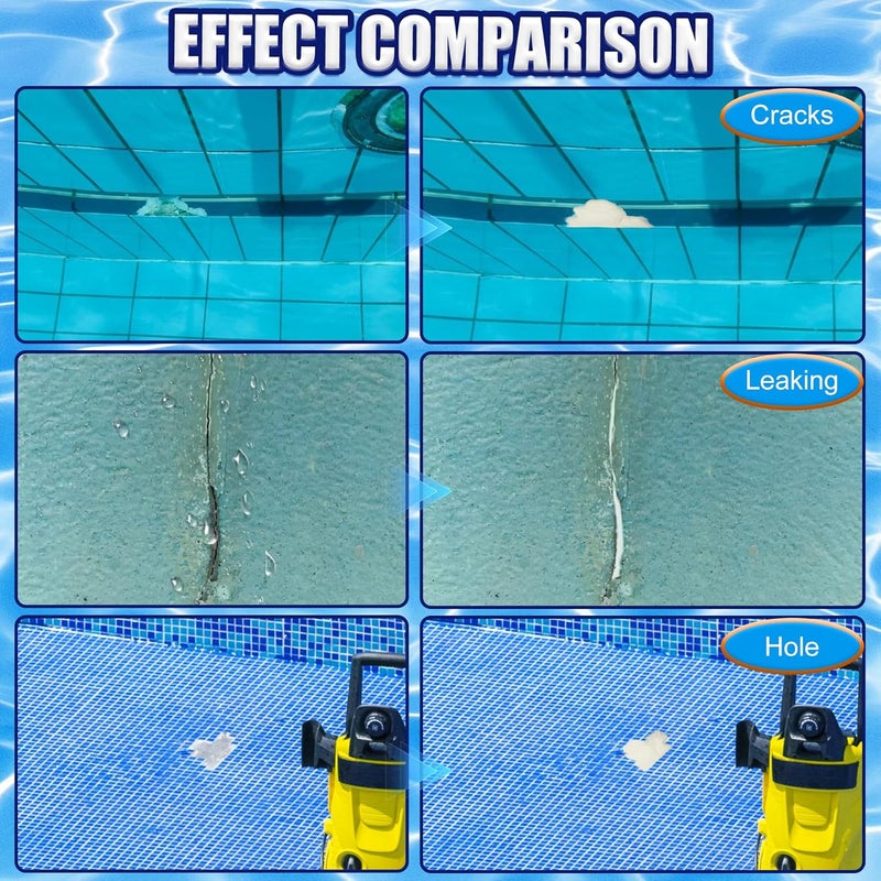Limino Pool Putty - 2 Part Epoxy Pool Putty for Leaks Underwater or Above, 12oz Pool Leak Sealer for Fixing Leaks, Cracks, Epoxy Pool Repair Kit for Tile, Concrete, Fiberglass, Cement and Other Surfaces - Image 2