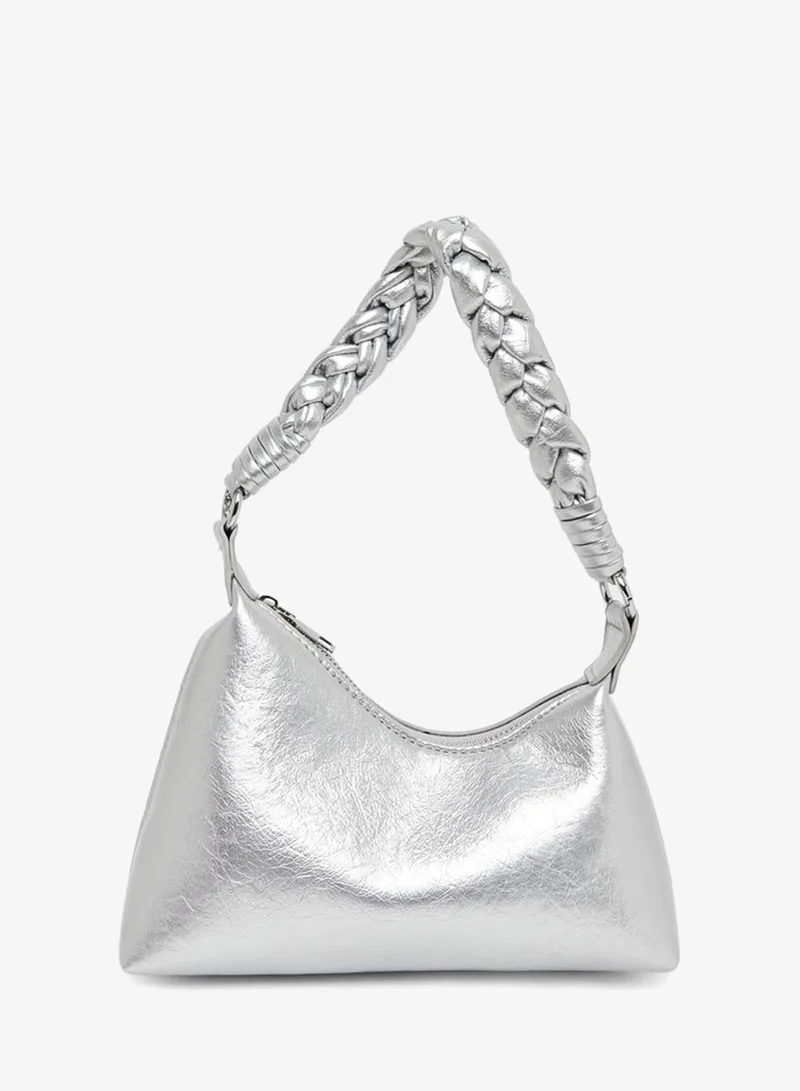 Styli Silver Braided Strap Shoulder Bag