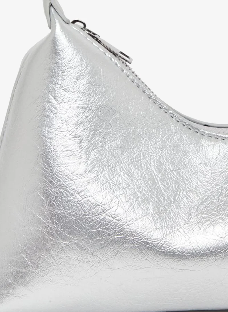 Styli Silver Braided Strap Shoulder Bag