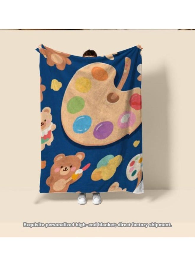 عام بطانية رقيقة من الفانيلا الكرتونية للأطفال والرضع (دافئة ومريحة، ومناسبة للنوم والألعاب) 70 سم * 100 سم - Image 2