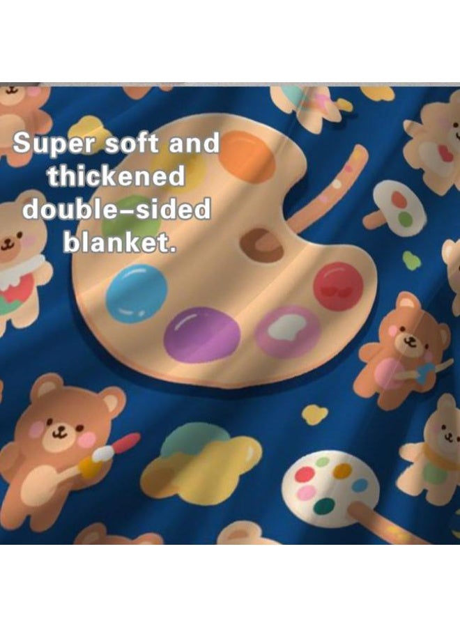 عام بطانية رقيقة من الفانيلا الكرتونية للأطفال والرضع (دافئة ومريحة، ومناسبة للنوم والألعاب) 70 سم * 100 سم - Image 4