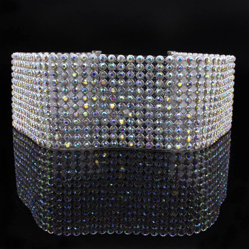jellyflow Rhinestone Choker Necklaces Silver Sparkling Diamond Choker Crystal Rhinestone Necklace for Women,Color 3.8cm - Image 4