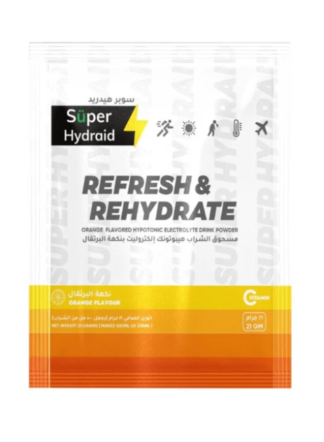 Super Hydraid Refresh&Rehydrate Orange Flavoured Sachets 10X21g - Image 1