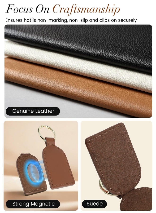 Niveaya Magnetic Hat Clip for Travel, Strong Magnet Holder for Hats, Chic Hands-Free Travel Essentials for Beach Cruise Vacation, Secures Hats on Tote Bags Purse Backpacks Luggage, 1-Pack Brown - Image 4