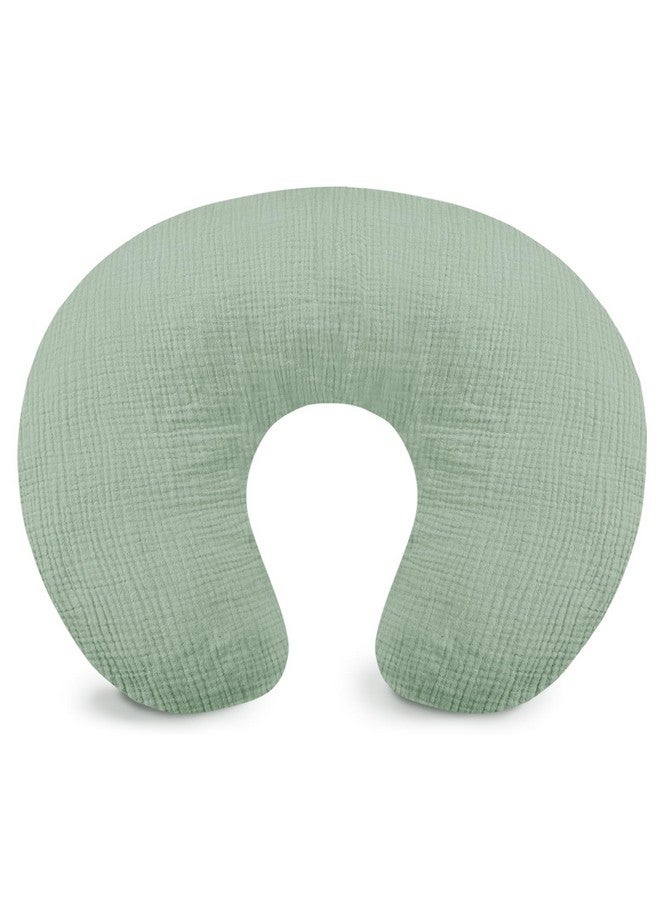 Hooyax Muslin Nursing Pillow Cover, Soft Breathable Feeding Slipcover for Breastfeeding Moms, Stretchy Removable Infant Pillow Cover for Boy and Girls (Green) - Image 1