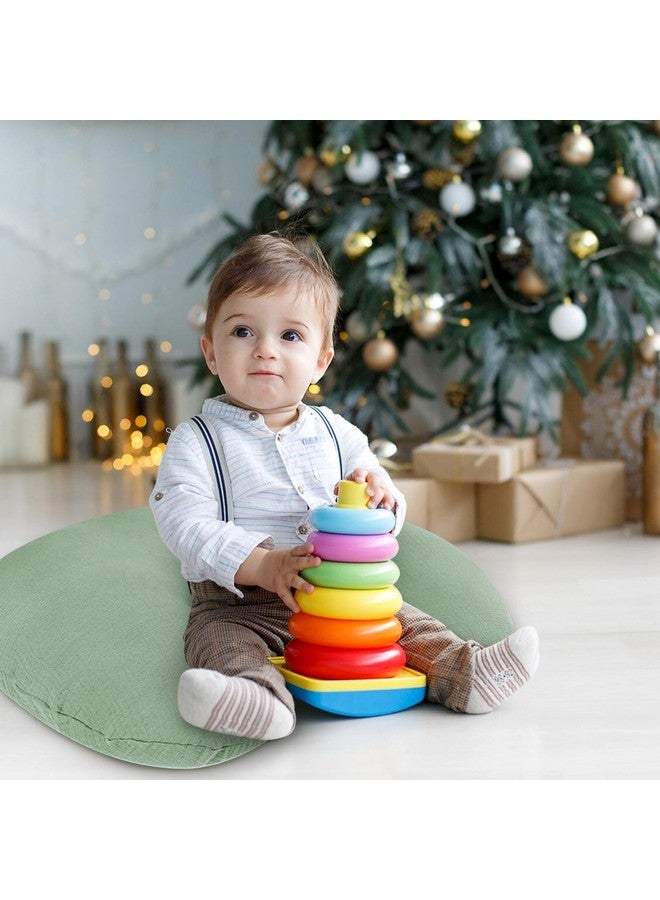 Hooyax Muslin Nursing Pillow Cover, Soft Breathable Feeding Slipcover for Breastfeeding Moms, Stretchy Removable Infant Pillow Cover for Boy and Girls (Green) - Image 5