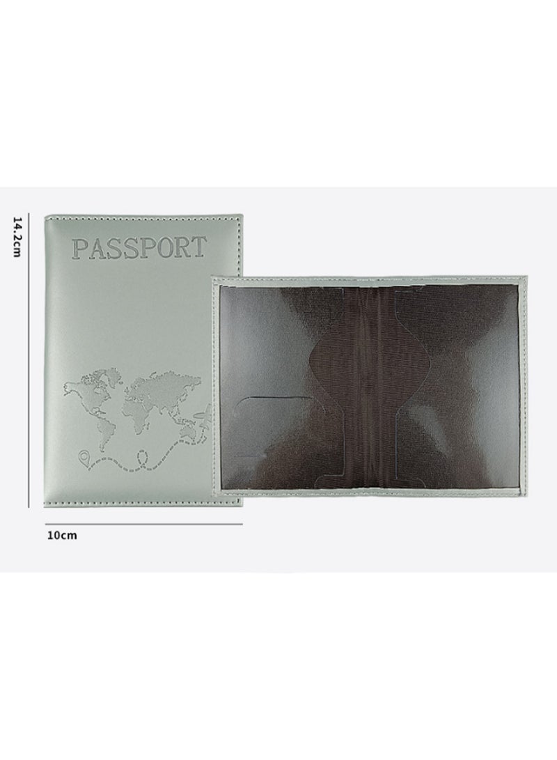 Light Green Passport Holder Leather Case, Passport Holder With Rfid Blocking, Leather Travel Document Holder For Men And Women Travel Accessories - Image 2