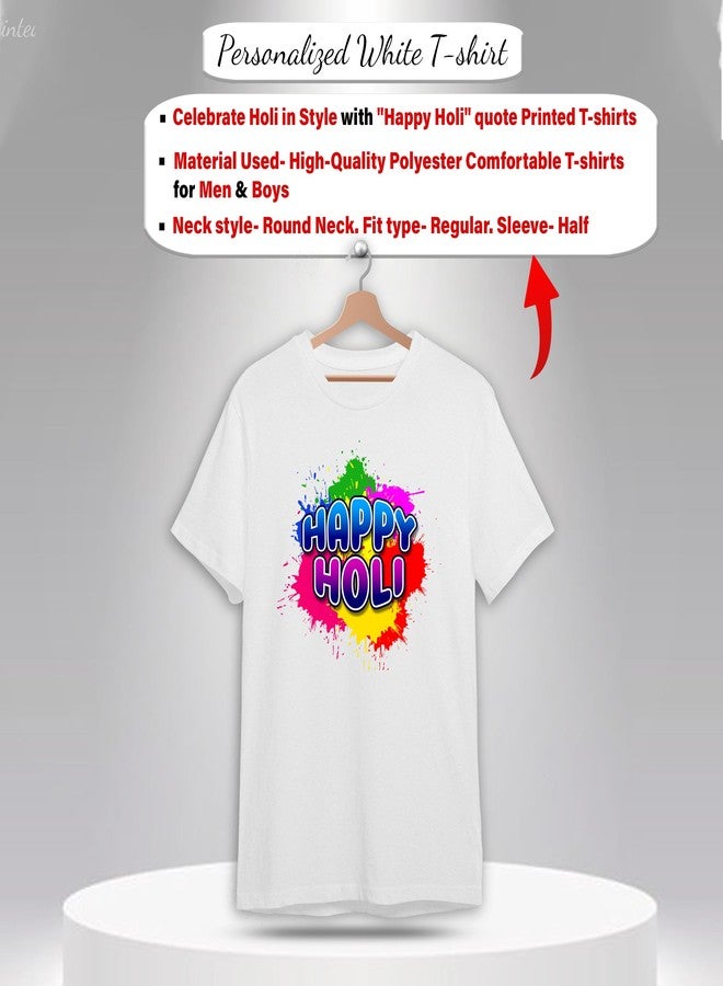 SAVRI Holi T shirt and Cap (IN, Alpha, L, Regular, White) - Image 3