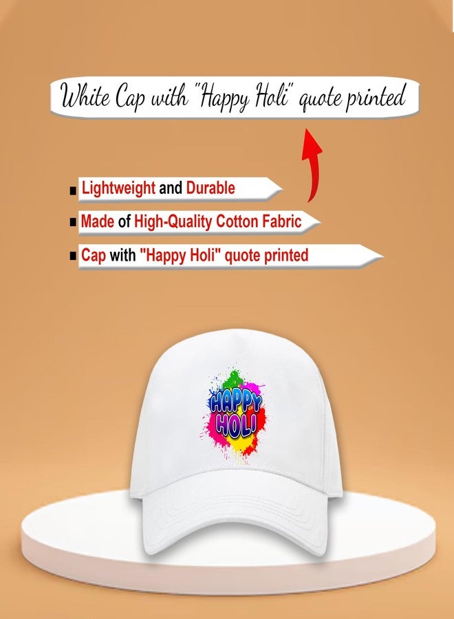 SAVRI Holi T shirt and Cap (IN, Alpha, L, Regular, White) - Image 4