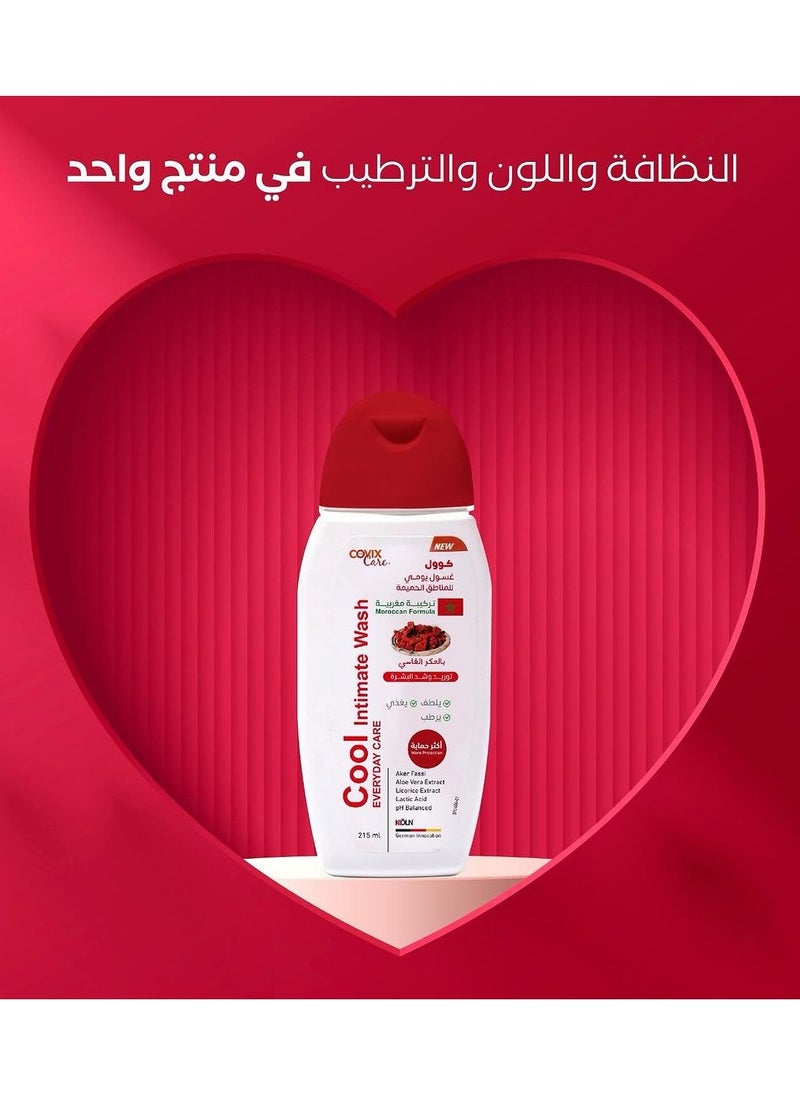 كوفيكس كير غسول العكر الفاسي غسول نسائي للمناطق الحساسة لتفتيح وتوريد المنطقة الحساسة ، غسول كول من كوفيكس ، غسول يومي للمناطق الحميمة ٢١٥ مل  - Image 2