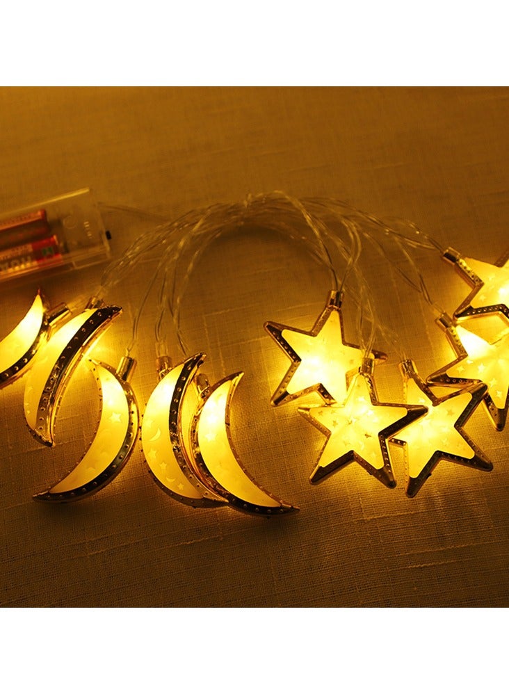 Moon Star Fairy String Light Battery Operated Ramadan Decoration 10 Moon 10 Star Warm White for Home Decoration Eid Decoration Ramadan Decoration - Image 3