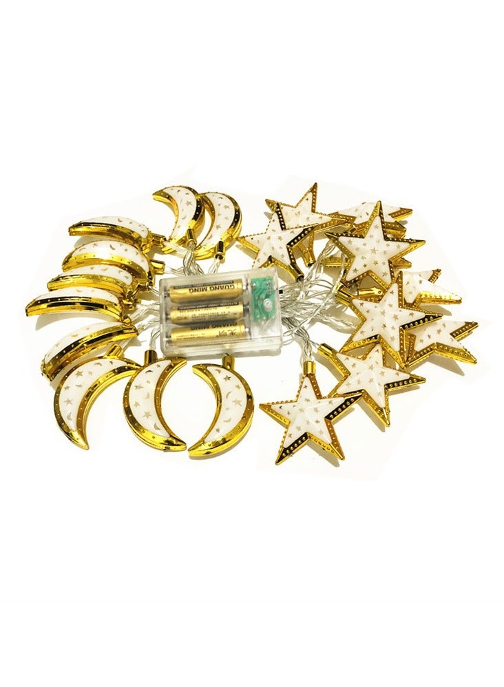 Moon Star Fairy String Light Battery Operated Ramadan Decoration 10 Moon 10 Star Warm White for Home Decoration Eid Decoration Ramadan Decoration - Image 5