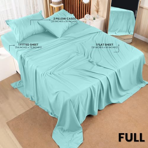 Utopia Bedding Full Bed Sheets Set - 4 Piece Bedding - Brushed Microfiber - Shrinkage and Fade Resistant - Easy Care (Full, Spa Blue) - Image 2