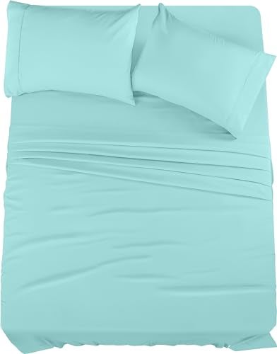 Utopia Bedding Full Bed Sheets Set - 4 Piece Bedding - Brushed Microfiber - Shrinkage and Fade Resistant - Easy Care (Full, Spa Blue) - Image 1