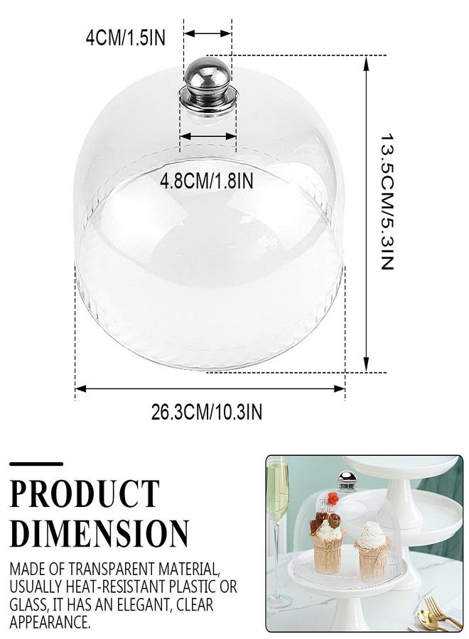 DOERDO DD DOERDO 10Inch Cake Dome Cover Clear Cake Stand Cover Acrylic Round Cheese Cloche Dome for Dessert Display, 26.5x13.5cm - Image 2