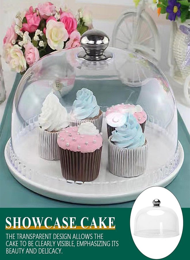 DOERDO DD DOERDO 10Inch Cake Dome Cover Clear Cake Stand Cover Acrylic Round Cheese Cloche Dome for Dessert Display, 26.5x13.5cm - Image 3