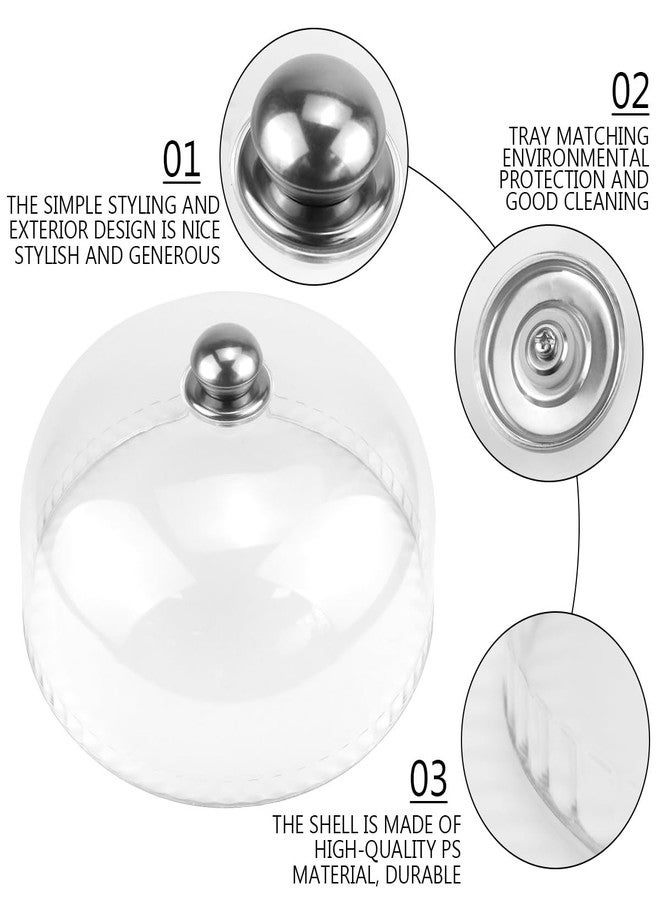 DOERDO DD DOERDO 10Inch Cake Dome Cover Clear Cake Stand Cover Acrylic Round Cheese Cloche Dome for Dessert Display, 26.5x13.5cm - Image 5