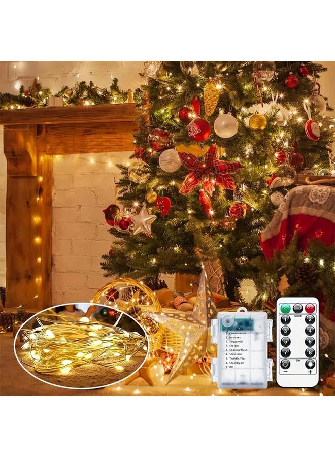 200 مصباح LED 7874 بوصة ضوء فيري LED أبيض دافئ مع صندوق بطارية ووحدة تحكم عن بعد - Image 2