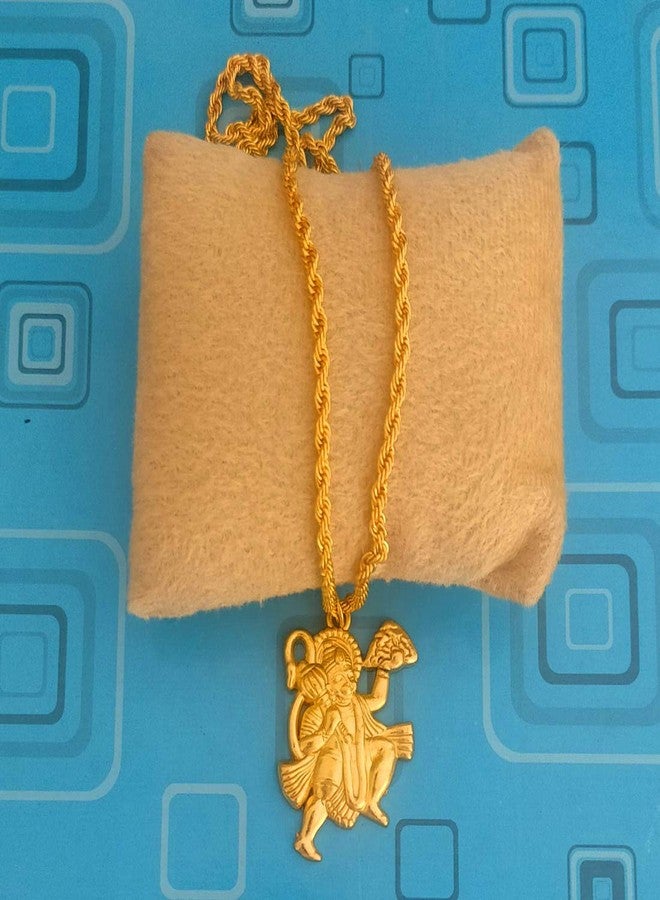 Sullery Religious Jewelry Pawan Putra Hanuman Bajrangbali Gold Brass,Zinc Metal 01 Necklace Pendant for Men and Women - Image 2