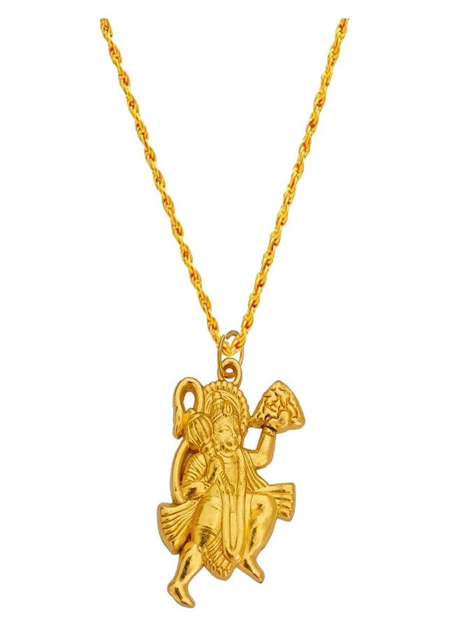 Sullery Religious Jewelry Pawan Putra Hanuman Bajrangbali Gold Brass,Zinc Metal 01 Necklace Pendant for Men and Women - Image 1