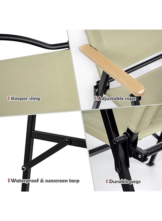 Toby's Folding Camping Chair For Adults Outside Heavy Duty Aluminum Alloy Frame with Armrest Comfortable (57x53x82cm) - Image 4