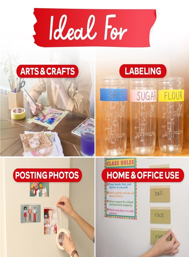 XFasten Artisan Grade Masking Tape White, 1.5 Inches x 60 Yards, Pack of 3 for Drafting, Sketching, and Arts and Crafts - Image 5