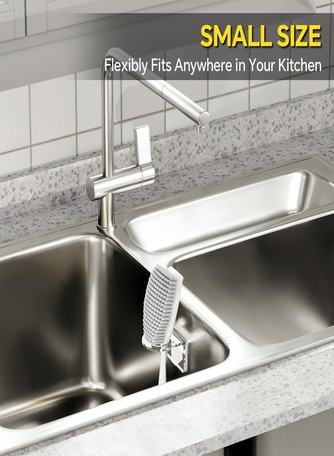 NiHome Sink Brush Holder Clear Acrylic 2 Pack, Adhesive Kitchen Organizer - Image 4