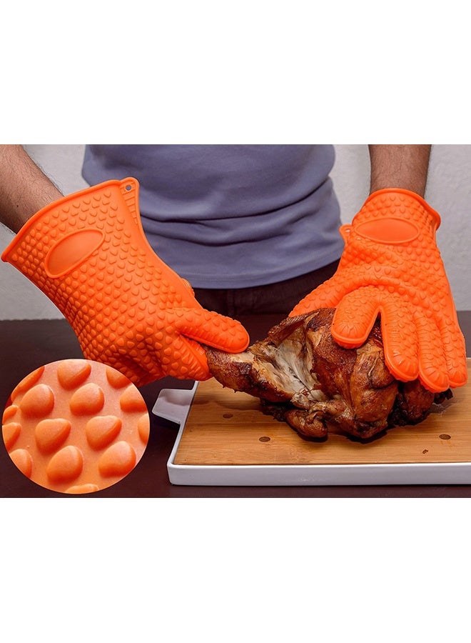 Heat Resistant Silicone Oven Glove Orange  - Image 4