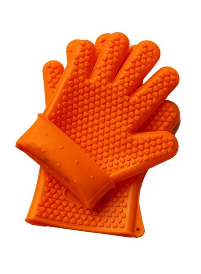 Heat Resistant Silicone Oven Glove Orange  - Image 2