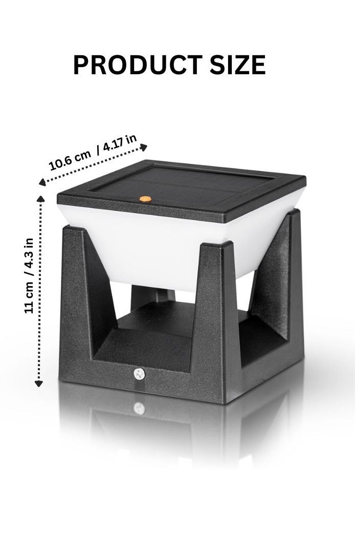 مودي طقم 2 مصباح شمسي للأعمدة – إضاءة LED خارجية، مقاومة للماء IP65، بـ 3 ألوان (3000K/4500K/6500K)، تشغيل تلقائي – للحديقة، الأسوار، الشرفات - Image 2