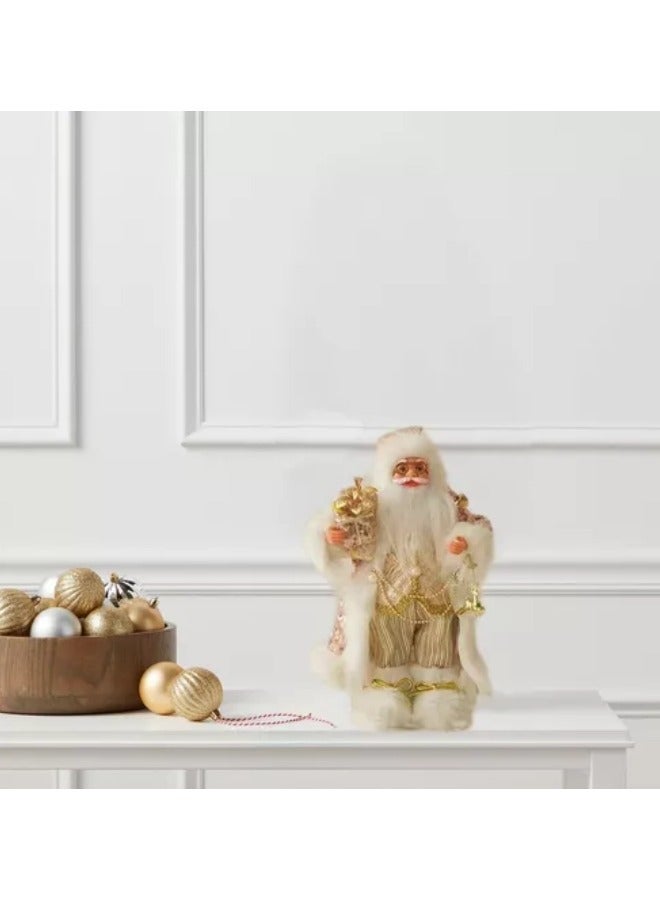 CCOVERY Realistic Santa Ornament Santa Claus Holding Gifts Doll Standing Figurine Santa Knitted Doll 30cm - Image 4