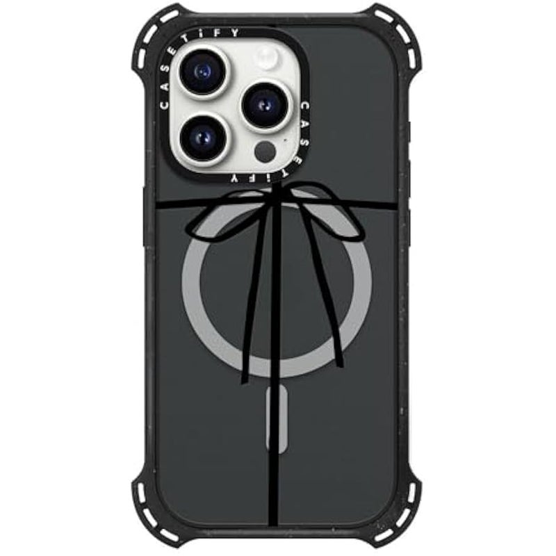 Casetify Bounce iPhone 15 Pro Case 【6X Military Grade Drop Tested / 21.3ft Drop Protection/Compatible with Magsafe】 - Wrapped in A Bow - Triple Black - Image 3