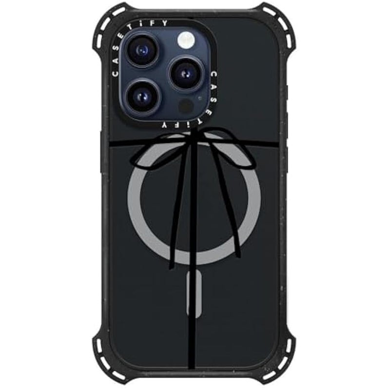 Casetify Bounce iPhone 15 Pro Case 【6X Military Grade Drop Tested / 21.3ft Drop Protection/Compatible with Magsafe】 - Wrapped in A Bow - Triple Black - Image 2
