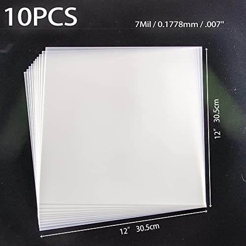 neglex 10PCS 7mil Blank Mylar Stencil Sheets,12X12 inch Milky Translucent PET Blank Stencils Sheets,Template Material for Cutting Machines, Laser Cutting, Food-Safe Craft Plastic - Image 2