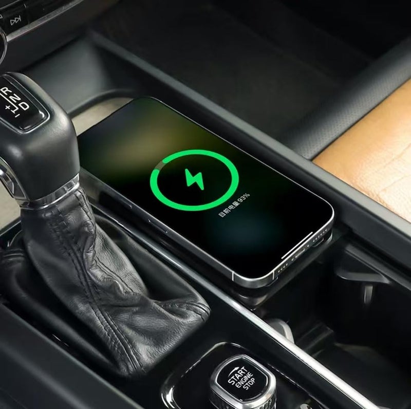 Pitruves محور USB شاحن لاسلكي لسيارات فولفو xc60 xc90 s90 v90 s60 v60، محطة ربط قابلة للسحب مع كابل شحن سريع متعدد المنافذ، محطة ربط ملحقات لوحدة التحكم المركزية (tuozhanwu-A) - Image 3