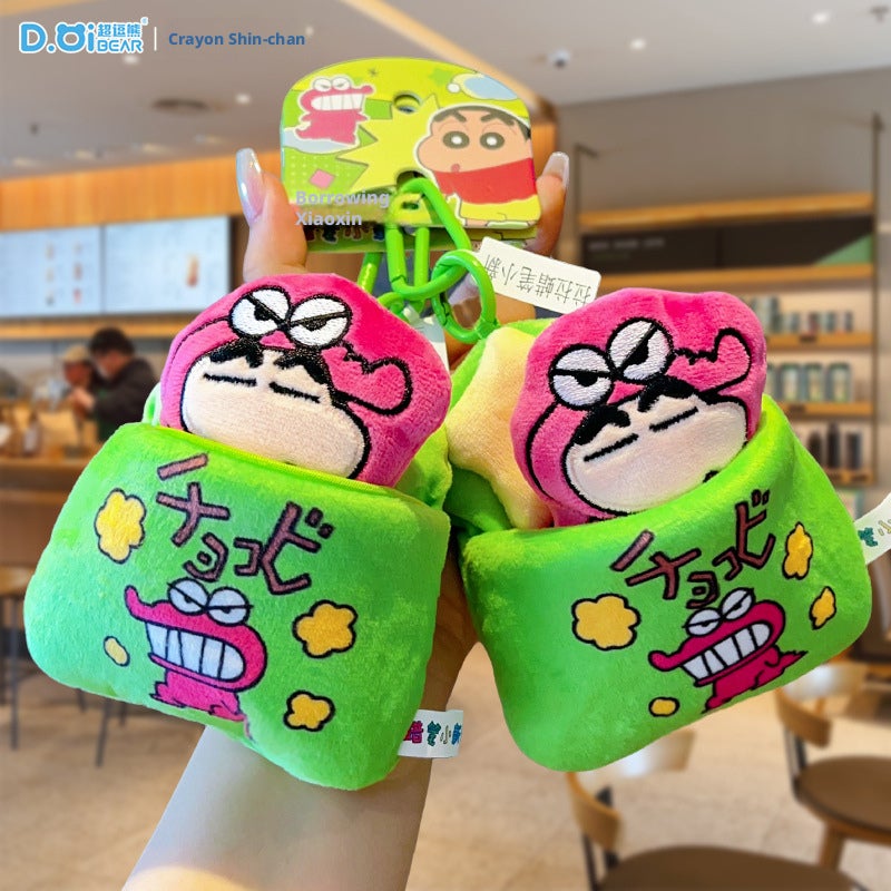 Official Crayon Shin-chan Pull-out Sleeping Plush Keychain - Image 3