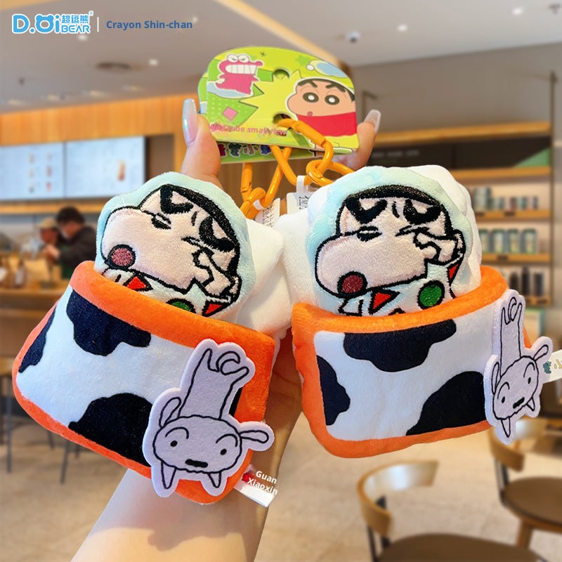 Official Crayon Shin-chan Pull-out Sleeping Plush Keychain - Image 2